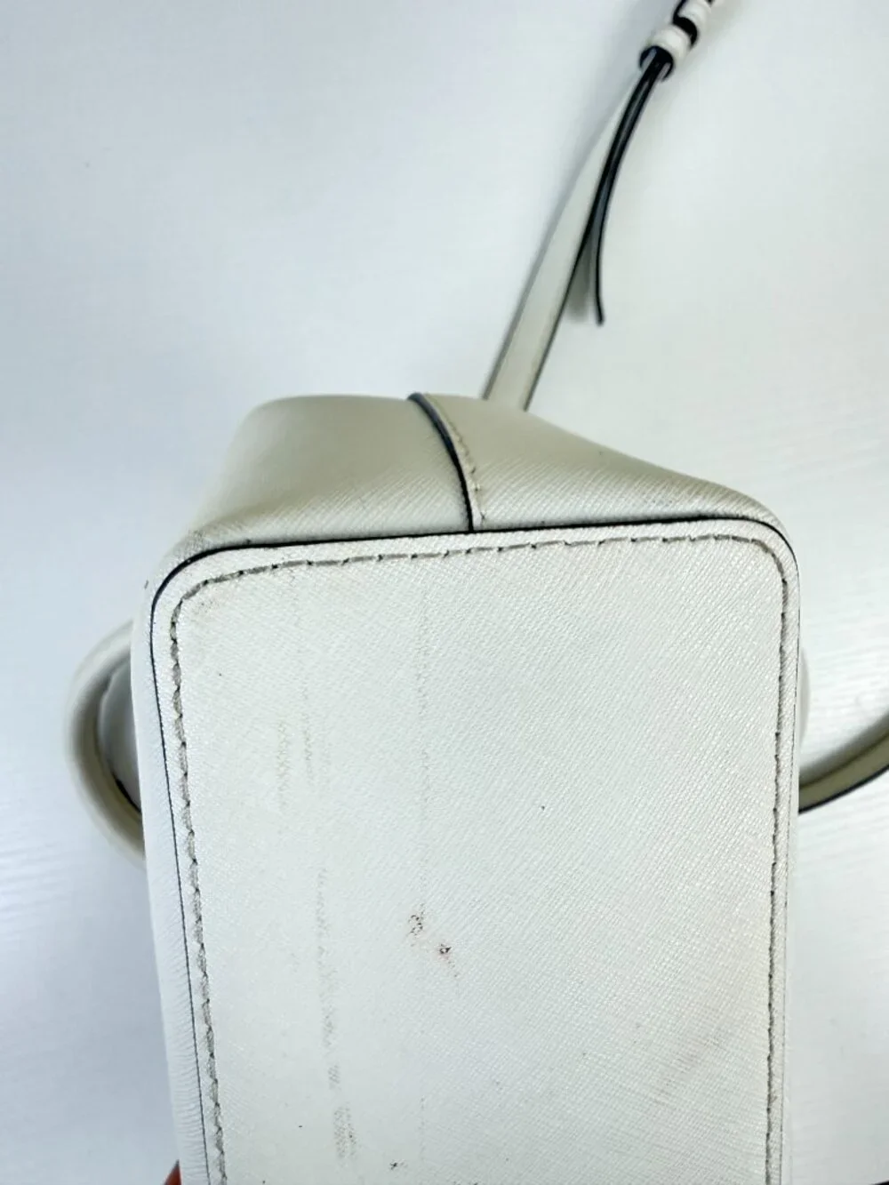 Michael Kors White Saffiano Satchel Crossbody Bag